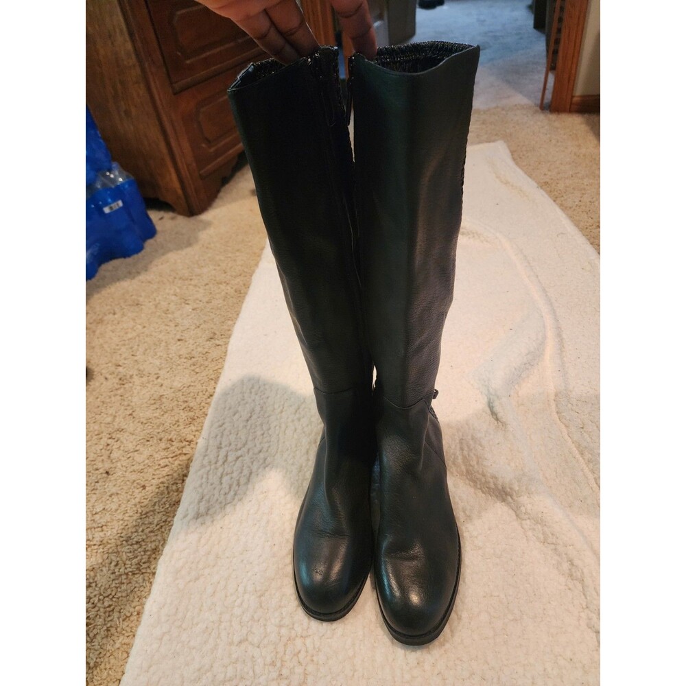 Cole Haan Isabell Black Leather Stretch Back Tall Riding Boots Womens Size 8.5 B
